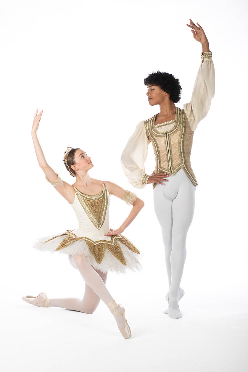 Ballet Dance Pair on white seemless background